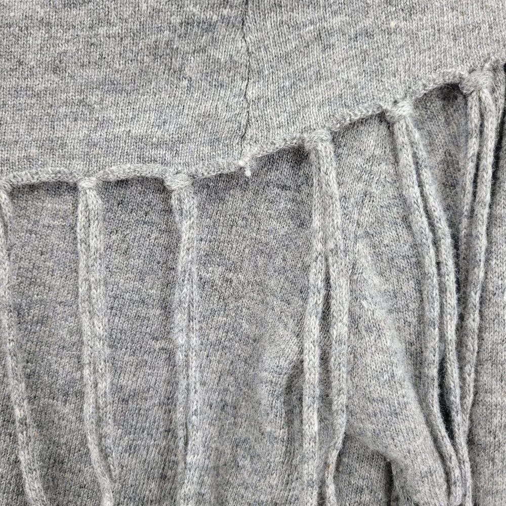 I Jeans by Buffalo Sweater Boho Western Fringe Cowl Neck Angora Blend‎ Gray L - Picture 5 of 13